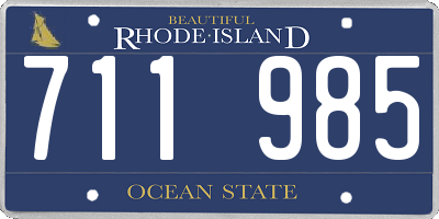 RI license plate 711985