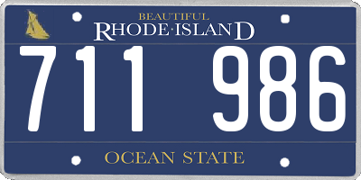 RI license plate 711986
