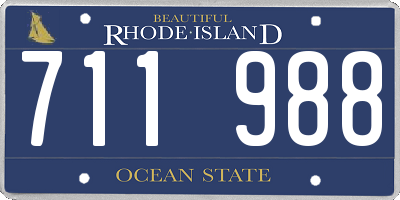 RI license plate 711988