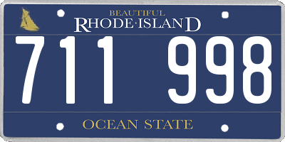 RI license plate 711998