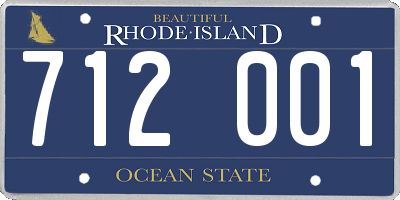 RI license plate 712001