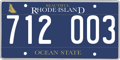 RI license plate 712003