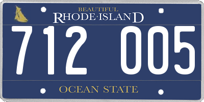 RI license plate 712005
