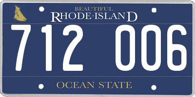 RI license plate 712006