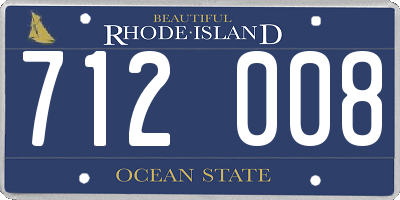 RI license plate 712008