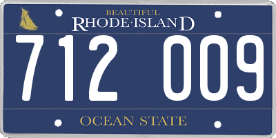 RI license plate 712009