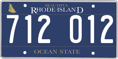 RI license plate 712012