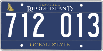 RI license plate 712013