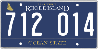 RI license plate 712014