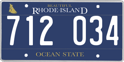 RI license plate 712034