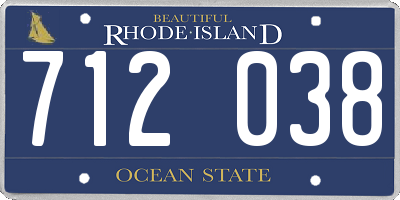RI license plate 712038