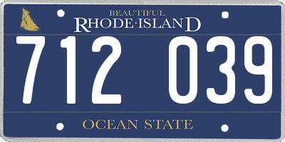 RI license plate 712039