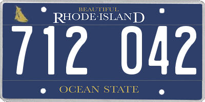 RI license plate 712042