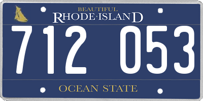 RI license plate 712053