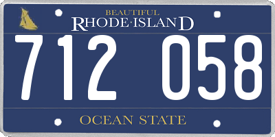 RI license plate 712058