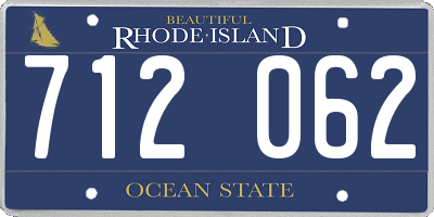 RI license plate 712062