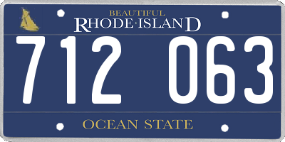 RI license plate 712063