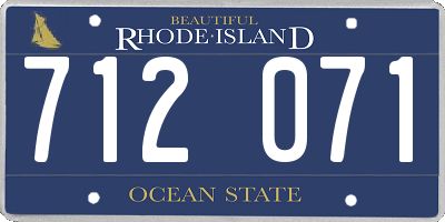 RI license plate 712071
