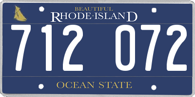 RI license plate 712072