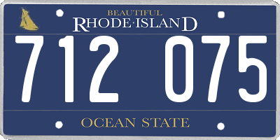 RI license plate 712075