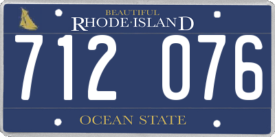 RI license plate 712076
