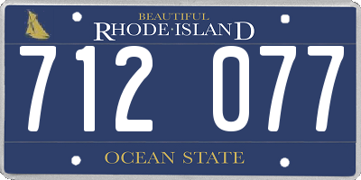 RI license plate 712077