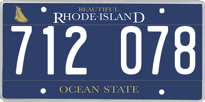RI license plate 712078
