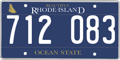 RI license plate 712083