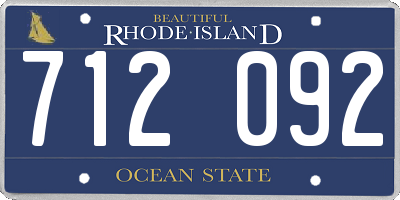 RI license plate 712092