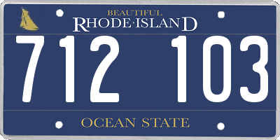 RI license plate 712103
