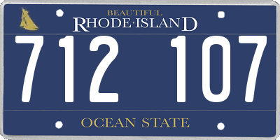 RI license plate 712107