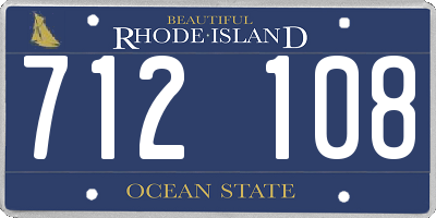 RI license plate 712108