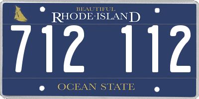 RI license plate 712112