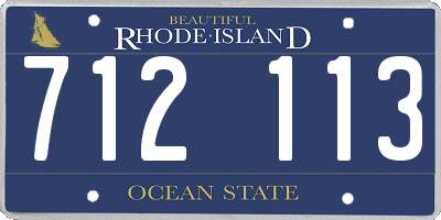 RI license plate 712113