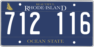 RI license plate 712116