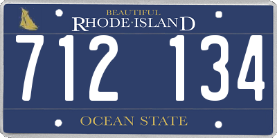 RI license plate 712134
