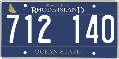RI license plate 712140