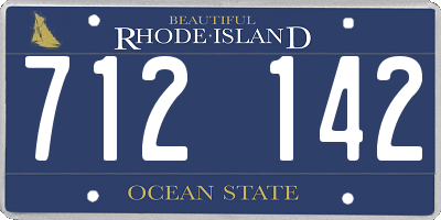 RI license plate 712142