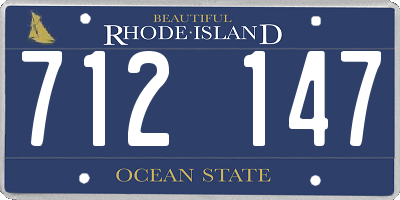 RI license plate 712147