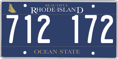 RI license plate 712172