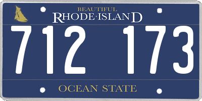 RI license plate 712173