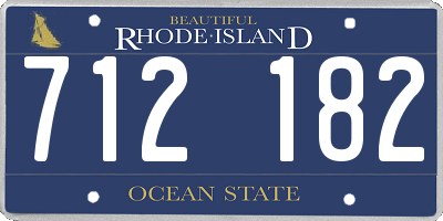 RI license plate 712182