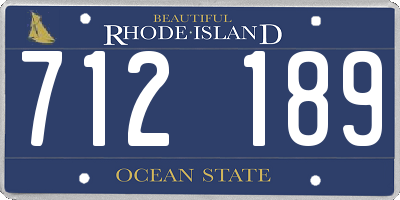 RI license plate 712189