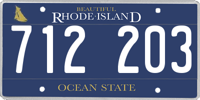 RI license plate 712203