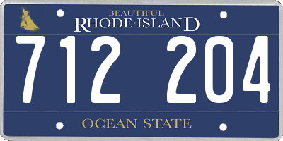 RI license plate 712204