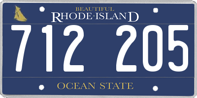 RI license plate 712205