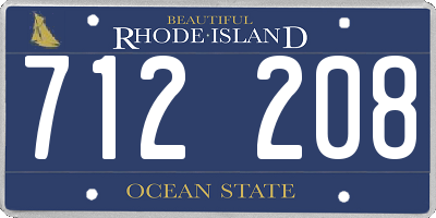 RI license plate 712208
