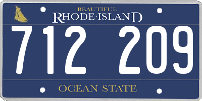 RI license plate 712209