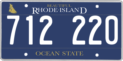RI license plate 712220