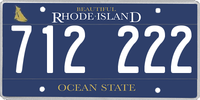 RI license plate 712222